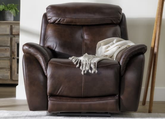 chocolate bryce leather accent chair