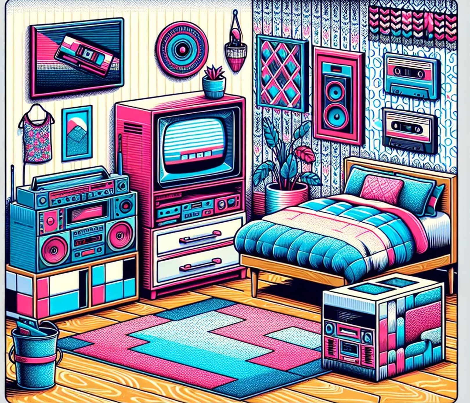 80s bedroom art