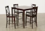 Percy Espresso 42" Kitchen Counter With Stool Set For 4 - Back