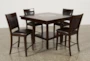 Sutton 48" Square Espresso Kitchen Counter With Stool Set For 4 - Back