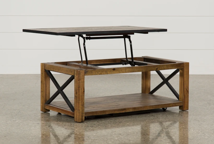 Tillman Lift-Top Coffee Table With Wheels - 360