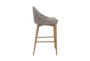 Grey Contract Grade Curved Back 26" Counter Stool With Walnut Legs - Detail