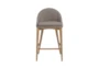 Grey Contract Grade Curved Back 26" Counter Stool With Walnut Legs - Detail