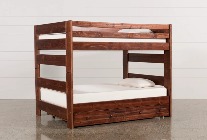 Sedona Full Over Full Wood Bunk Bed With Trundle With Mattress - 360