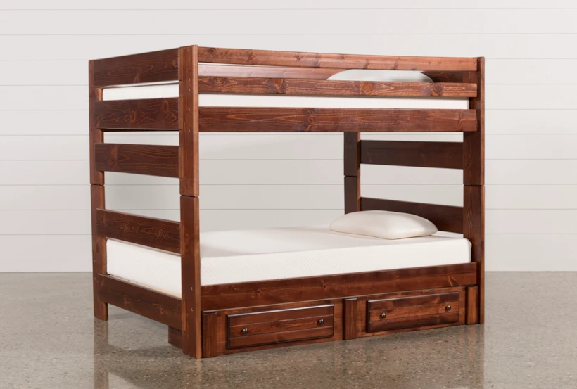 Sedona Full Over Full Wood Bunk Bed With 2-Drawer Storage Unit - 360