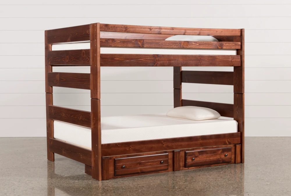 Sedona Full Over Full Wood Bunk Bed With 2-Drawer Storage Unit