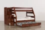 Sedona Twin Over Full Wood Bunk Bed With Trundle/Mattress & Stairway Chest - Side