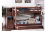 Sedona Full Over Full Wood Bunk Bed With Trundle/Mattress & Stairway Chest - Room