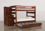 Sedona Full Over Full Wood Bunk Bed With Trundle/Mattress & Stairway Chest - Side