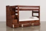 Sedona Twin Over Twin Wood Bunk Bed With 2-Drawer Storage Unit & Stairway Chest - Side