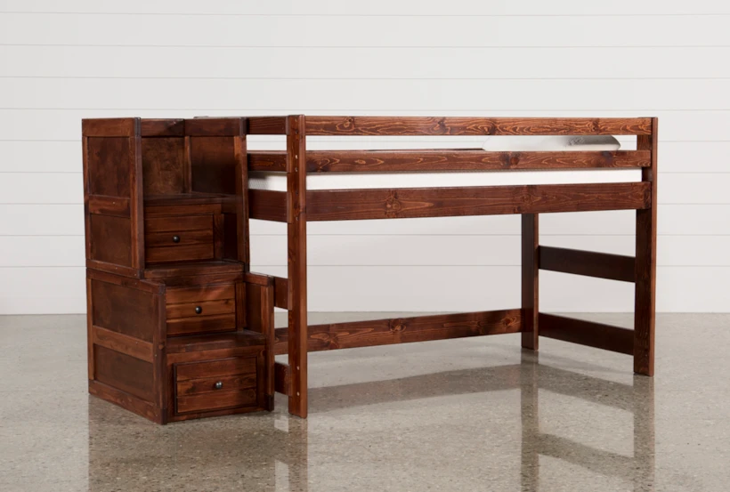 Sedona Junior Wood Loft Bed With Junior Stairway Chest - 360