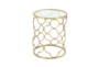 20" Lalita Metal + Glass Accent Table - Front