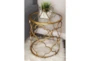 20" Lalita Metal + Glass Accent Table - Room