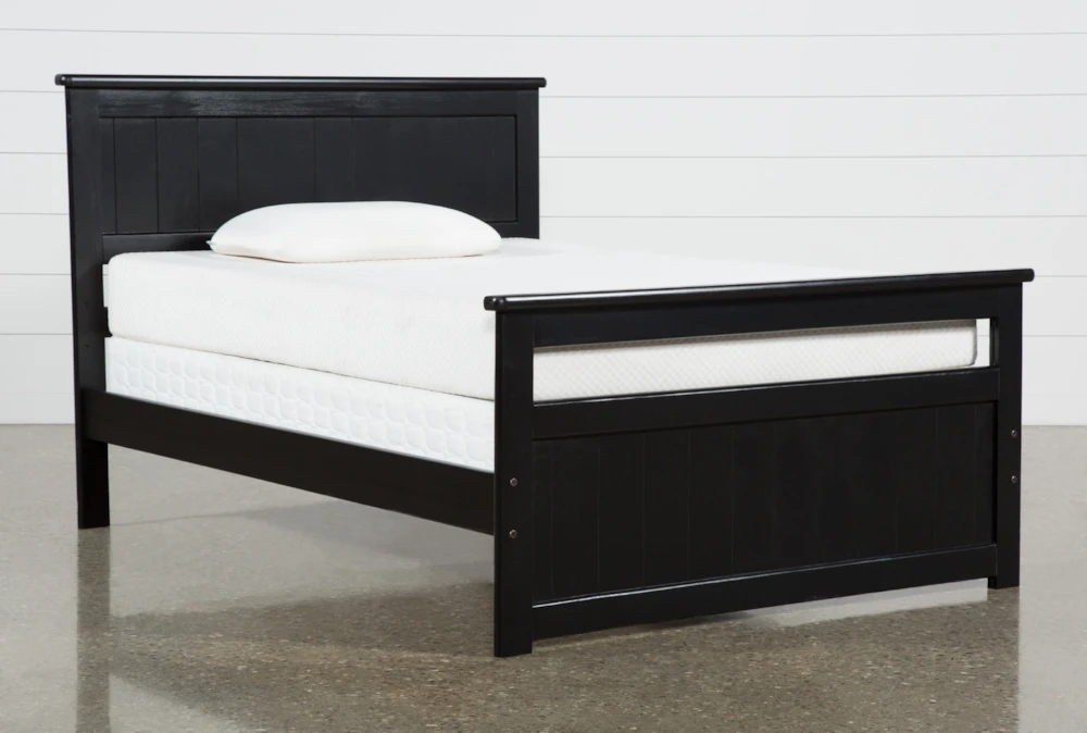 Summit Black Full Wood Panel Bed