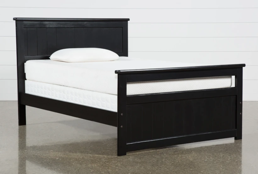 Summit Black Full Wood Panel Bed - 360