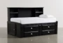 Summit Black Twin Wood Bookcased Platform Daybed With 4-Drawer Storage Unit - Signature