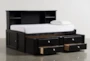 Summit Black Twin Wood Bookcased Platform Daybed With 2-Drw Captains Trundle - Back