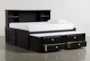 Summit Black Full Wood Bookcased Platform Daybed With 2-Drw Captains Trundle - Back