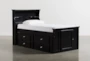 Summit Black Twin Wood Bookcase Bed With Single 4- Drawer Storage - Signature