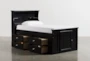 Summit Black Twin Wood Bookcase Bed With Single 4- Drawer Storage - Back