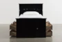 Summit Black Twin Wood Bookcase Bed With Double 4- Drawer Storage - Front