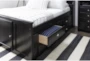 Summit Black Twin Wood Bookcase Bed With Double 4- Drawer Storage - Room