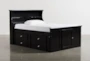 Summit Black Full Wood Bookcase Bed With Single 4- Drawer Storage - Signature