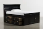 Summit Black Full Wood Bookcase Bed With Single 4- Drawer Storage - Back