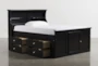 Summit Black Full Wood Bookcase Bed With Double 4- Drawer Storage - Side