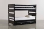 Summit Black Twin Over Twin Wood Bunk Bed With 2-Drawer Underbed Storage - Signature