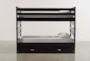 Summit Black Twin Over Twin Wood Bunk Bed With 2-Drawer Underbed Storage - Side