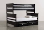 Summit Black Twin Over Full Wood Bunk Bed With 2-Drawer Underbed Storage - Signature