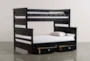 Summit Black Twin Over Full Wood Bunk Bed With 2-Drawer Underbed Storage - Back