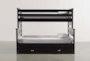 Summit Black Twin Over Full Wood Bunk Bed With Trundle With Mattress - Side