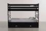 Summit Black Full Over Full Wood Bunk Bed With 2-Drawer Underbed Storage - Side