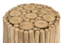 14 Inch Round Wood Branch Stool - Top