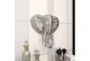 16 Inch Silver Elephant Head - Room