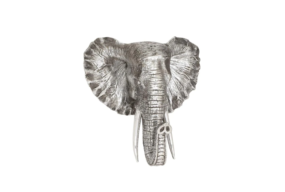 16 Inch Silver Elephant Head