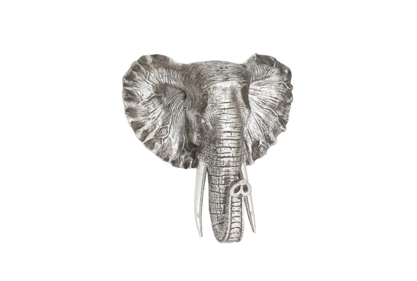 16 Inch Silver Elephant Head - 360