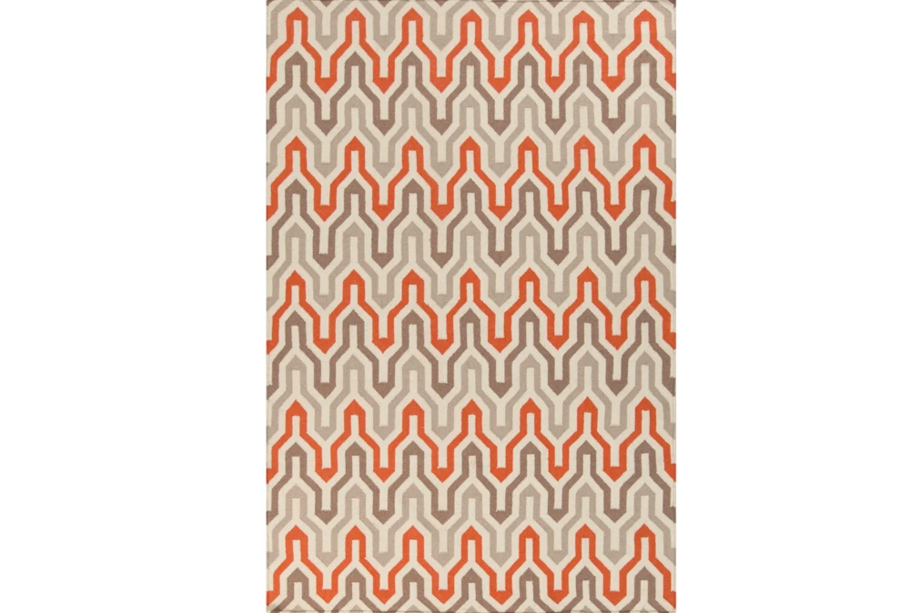 5'x8' Rug-Andres Taupe/Tangerine