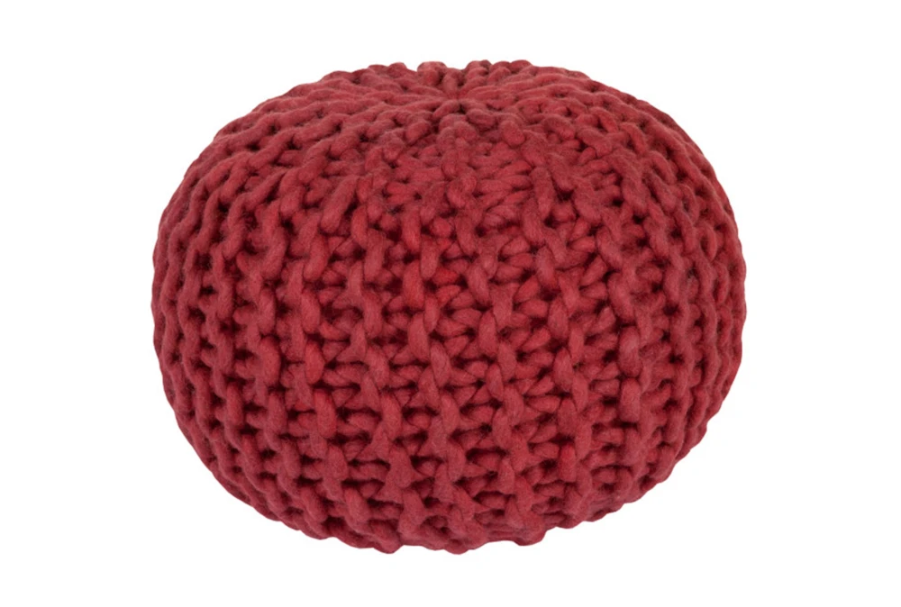 Pouf-Cabled Cherry