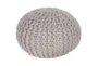 Pouf-Cabled Light Grey - Signature
