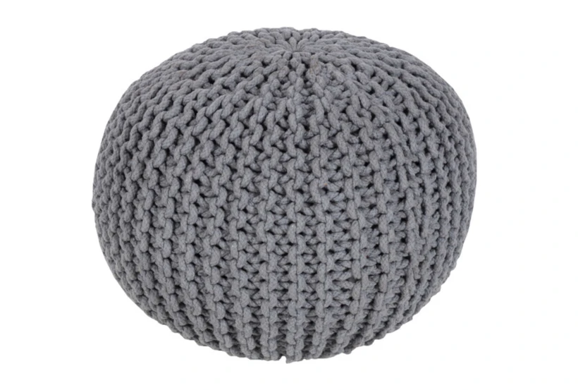 Pouf-Cabled Grey - 360