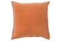 18x18 Orange Cotton Velvet Flange Edge Throw Pillow - Signature