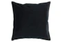 18x18 Black Cotton Velvet Flange Edge Throw Pillow - Signature