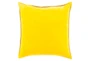 18x18 Canary Yellow Cotton Velvet Flange Edge Throw Pillow - Signature