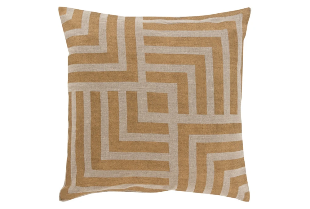Accent Pillow-Celisse Striped Square Dark Tan 20X20