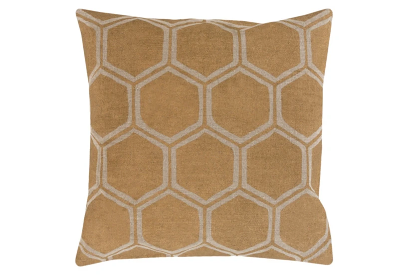 Accent Pillow-Cathryn Honeycomb Dark Gold 18X18 - 360