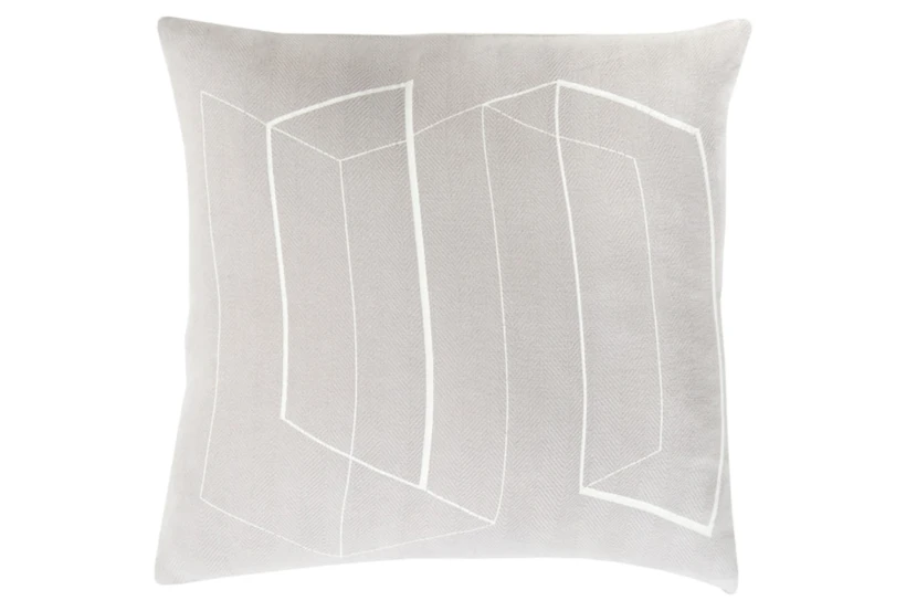 Accent Pillow-Rooms Geo Light Grey/Ivory 22X22 - 360