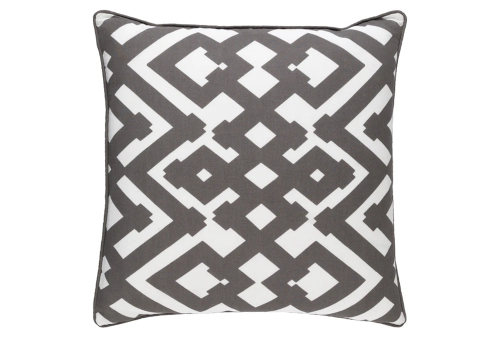 Accent Pillow-Langley Zig Zag Geo Charcoal/Ivory 20X20